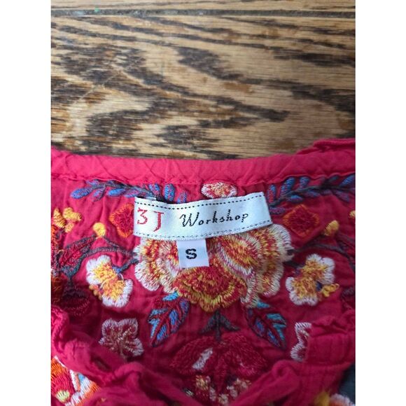 Johnny Was 3J workshop pink embroidered tunic blouse sz Small - Picture 2 of 4